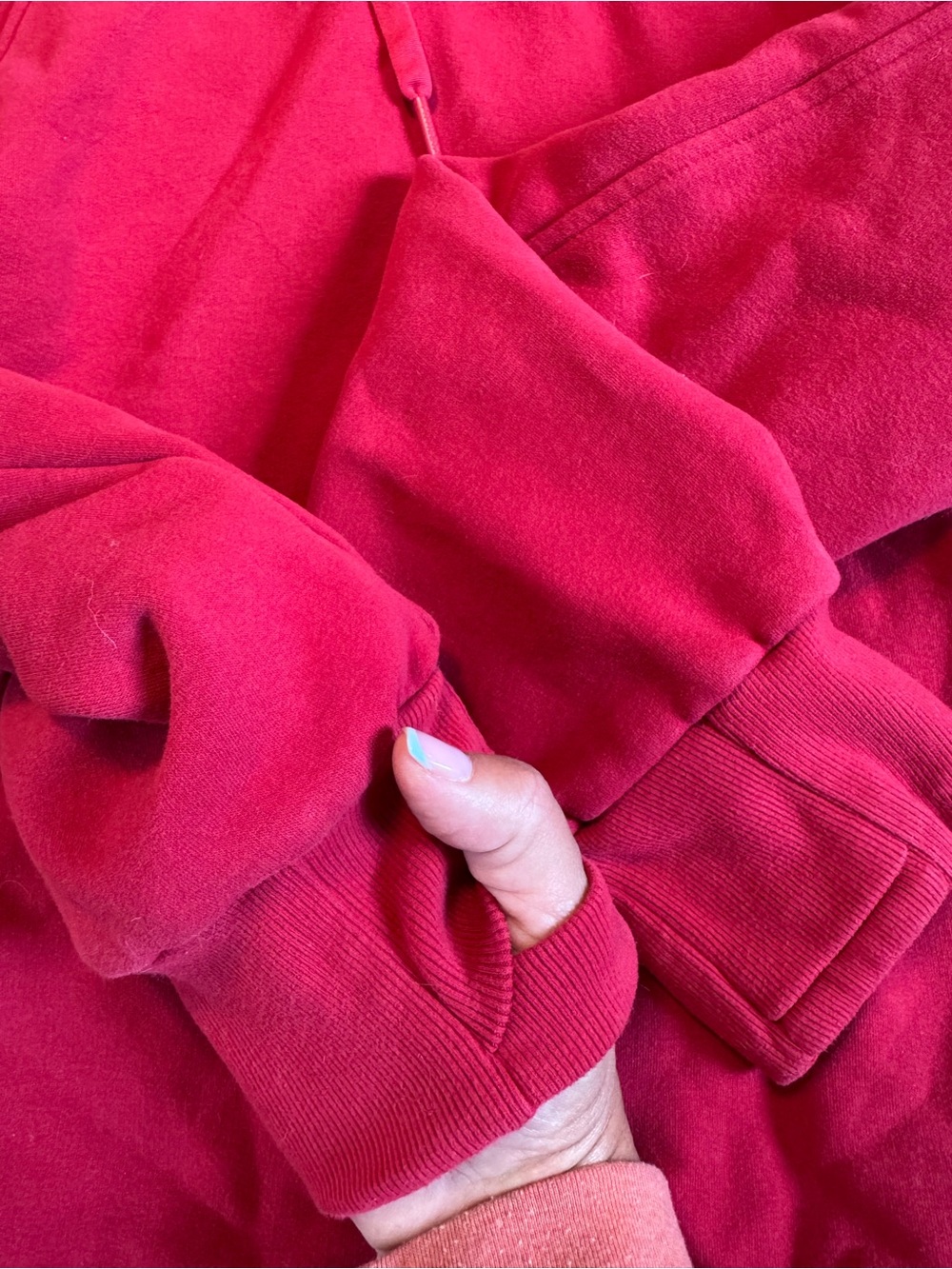 Athleta Red Hooded Pullover Sweatshirt - Picture 7 of 7